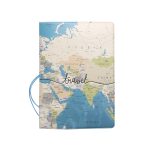 World Map Passport Cover - Blue